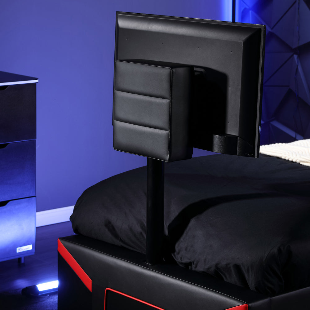 Cerberus Twist TV Gaming Bed - Carbon Red