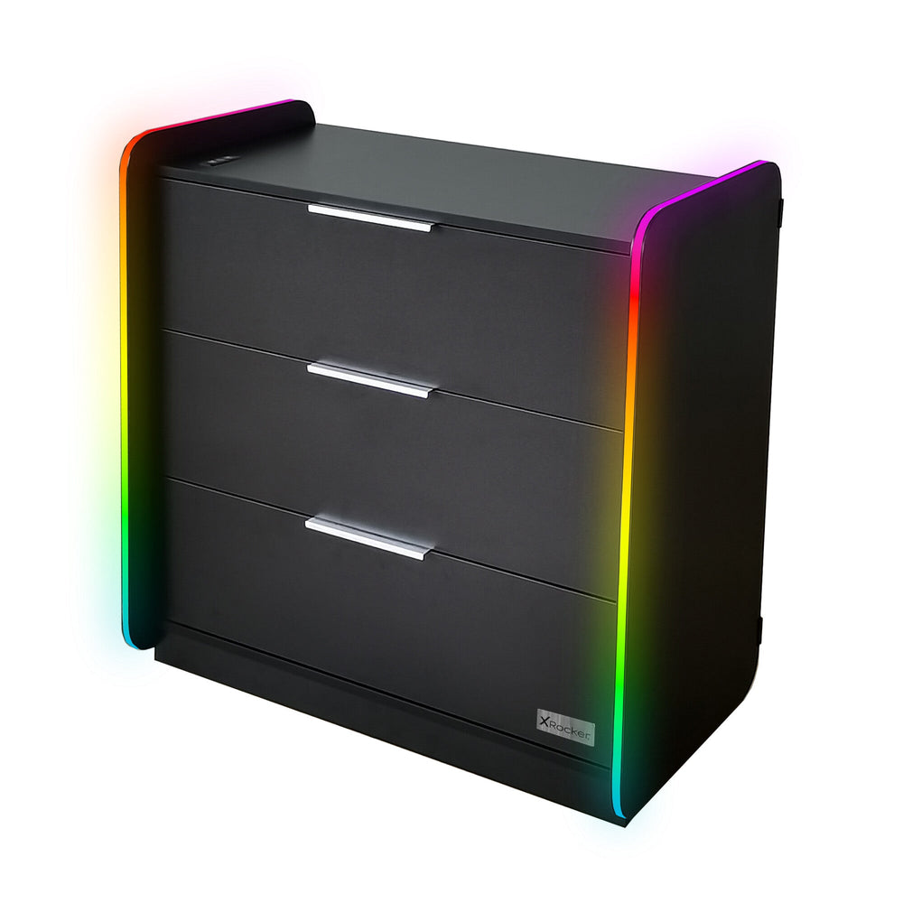 Electra Chest of 3 Drawers with App Controlled LED Lights - Black