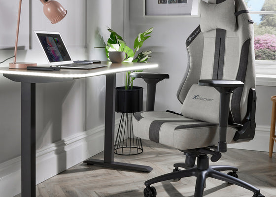 Onyx Fabric Office Gaming Chair - Stone / Slate Grey