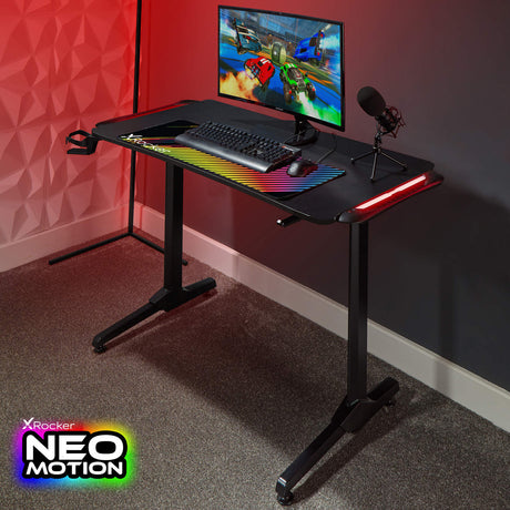 Panther RGB Gaming Desk with LED Lights & Mousepad
