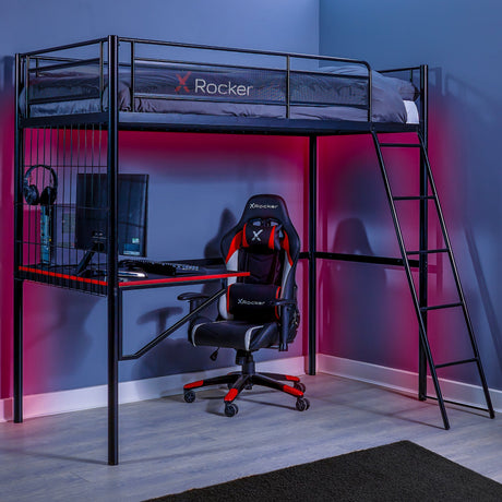 Icarus XL High Sleeper Gaming Bed with Desk