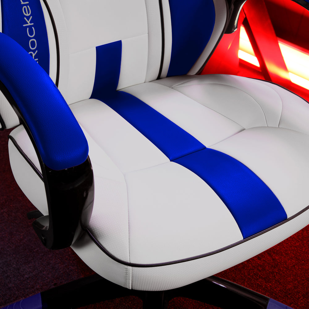 Maverick Ergonomic Office Gaming Chair - White/Blue