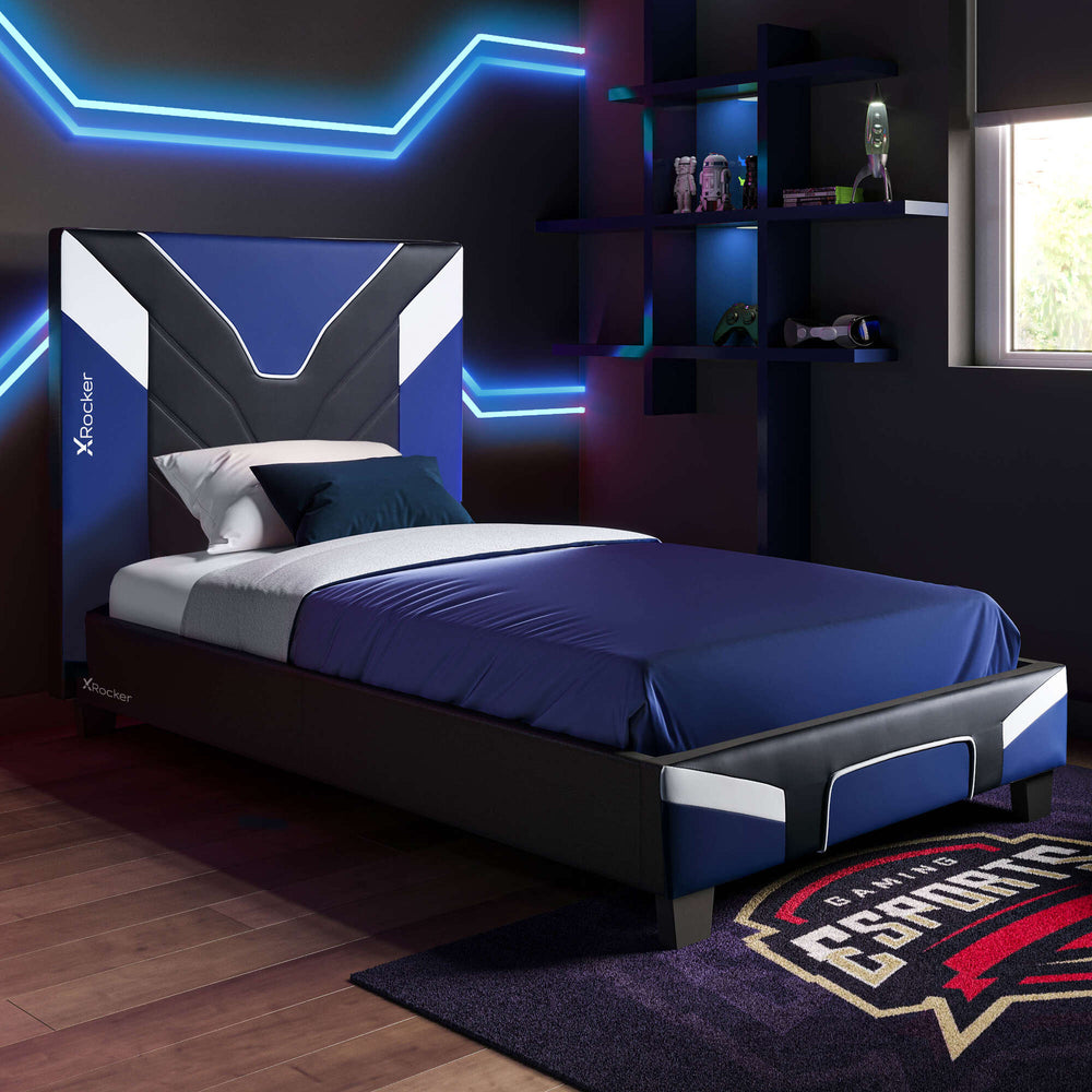 X Rocker - Lit de jeu Cerberus Bed-in-a-Box Bleu - Cdiscount Maison