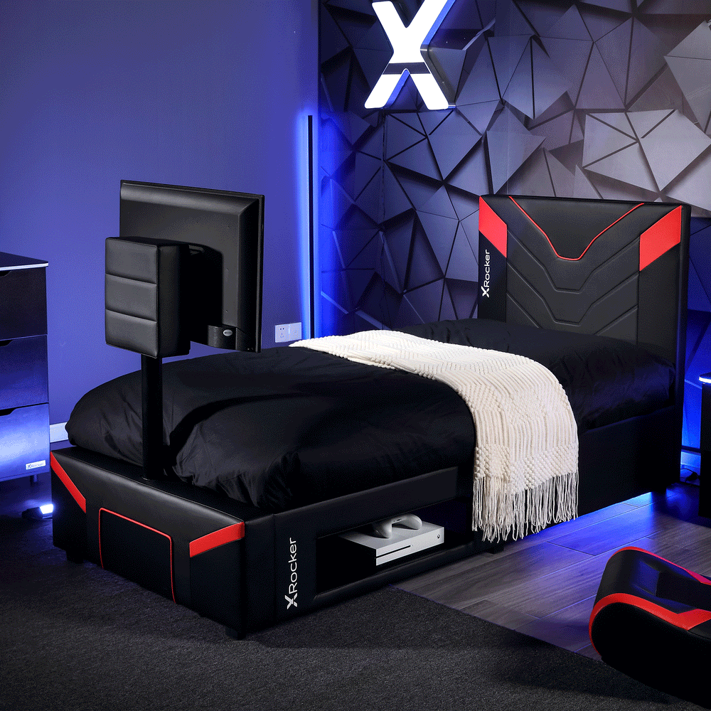Gaming Beds  Cerberus Twist TV Gaming Bed - Carbon Red