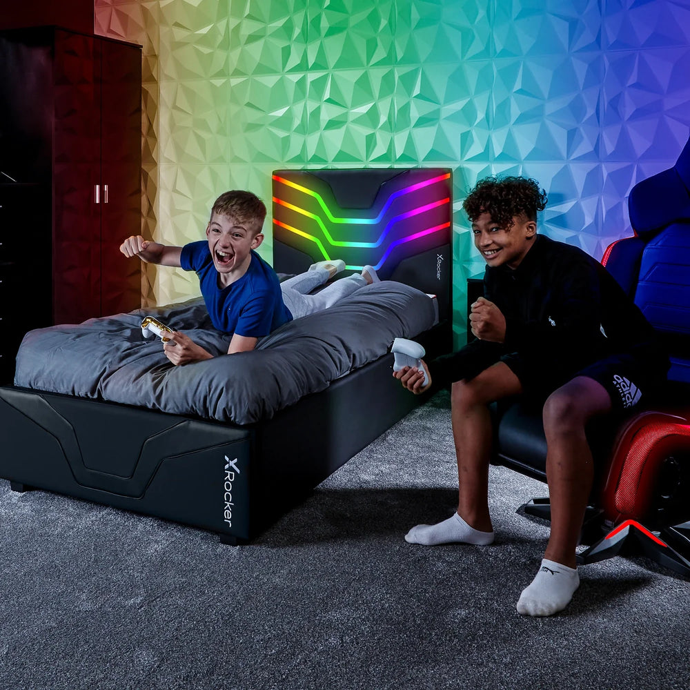 Cosmos RGB Single Ottoman Gaming Bed with LED Lighting