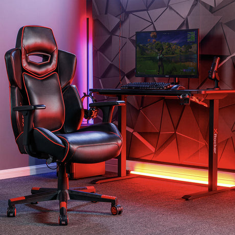 Deluxe Game Chair Black / Red - Gaming Chair - Gaming Office Chair