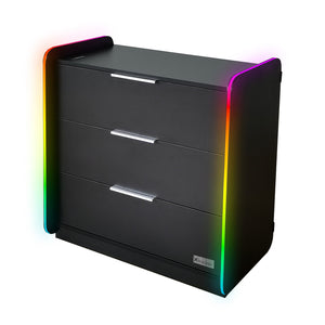 Electra Chest of 3 Drawers with App Controlled LED Lights - Black