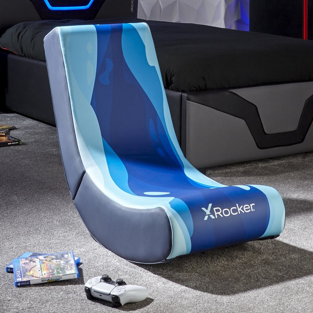 Video Rocker Floor Gaming Chair - Lava Blue