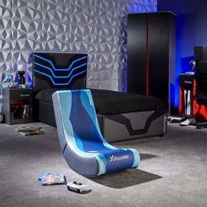 Video Rocker Floor Gaming Chair - Lava Blue