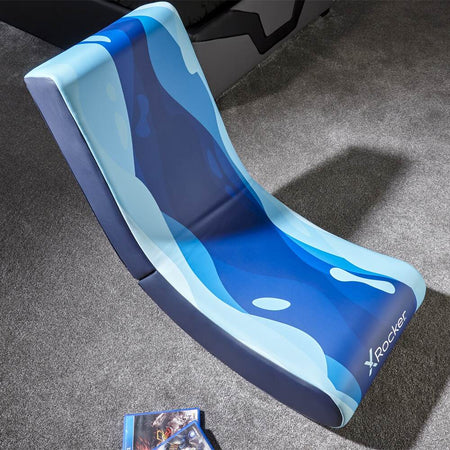 Video Rocker Floor Gaming Chair - Lava Blue