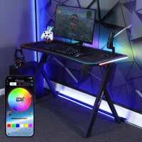 Lumio RGB Gaming Desk with App Controlled LED Lights