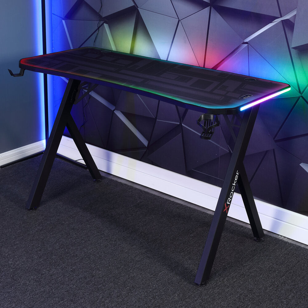Lumio RGB Gaming Desk with App Controlled LED Lights