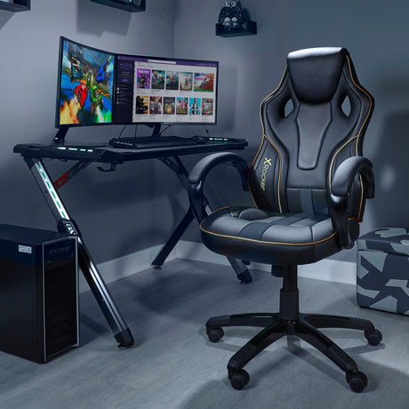Maverick Ergonomic Office Gaming Chair - Black/Gold
