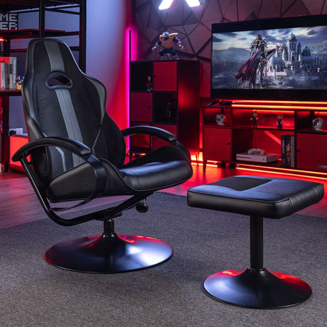 Milano Rocking Recliner Gaming Chair with Footstool