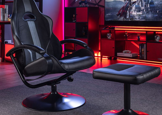 Milano Rocking Recliner Gaming Chair with Footstool