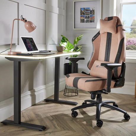 Onyx Fabric Office Gaming Chair - Pink / Grey