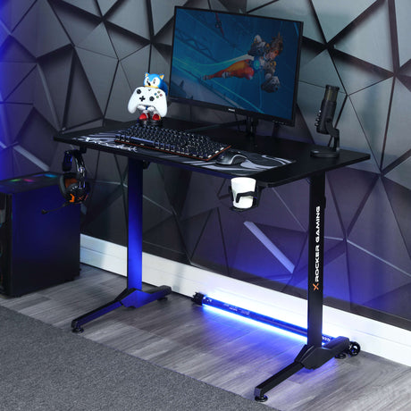 Gaming desk Gamer, 160 x 115 x 92 cm, Blanc Moderne - Trendteam