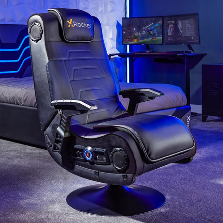 Loungie Rockme Black/Silver Gaming Chair in the Video Gaming