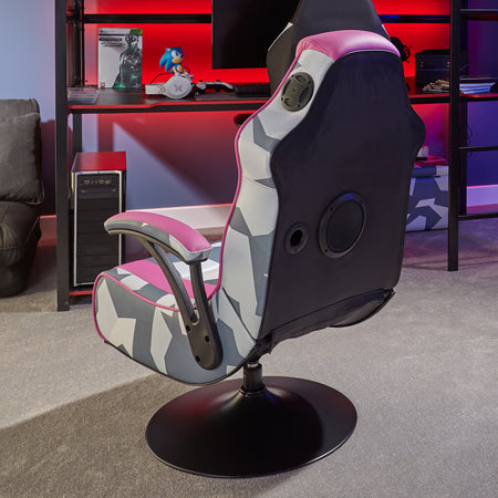 Geo Camo 2.1 Audio Gaming Chair with Vibration - Pink