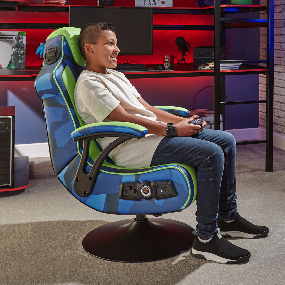 Geo Camo 2.1 Audio Gaming Chair with Vibration - Blue