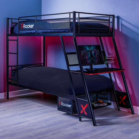 Armada Gaming Bunk Bed with Desk - Sleeps 2