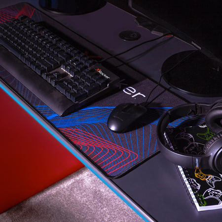 Gaming Desks  Carbon-Tek RGB Gaming Desk with Wireless Charging - Grey