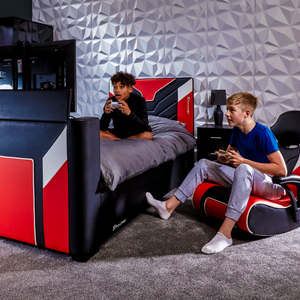 Cerberus Side-Lift Ottoman TV Gaming Bed - Red (3 Sizes)