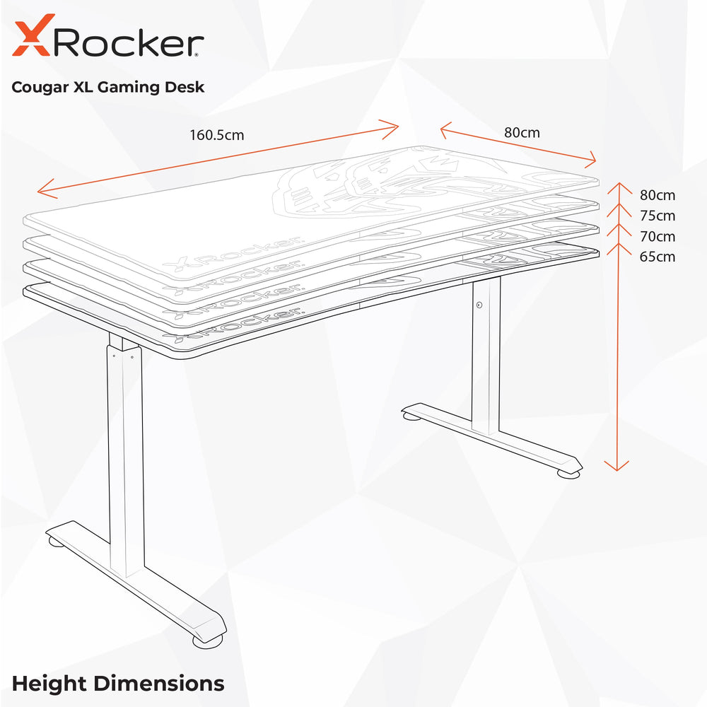 Cougar XL Manual Height Adjustable Gaming Desk