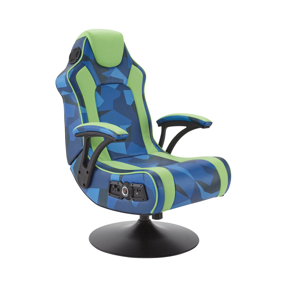 Geo Camo 2.1 Audio Gaming Chair with Vibration - Blue