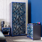 Hideout Camo 2 Door Wardrobe with Shelf - Blue