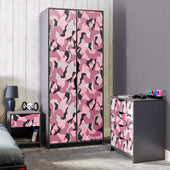 Hideout Camo 2 Door Wardrobe with Shelf - Pink