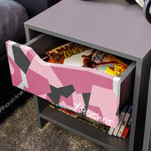 Hideout Camo 1 Drawer Bedside Table - Pink