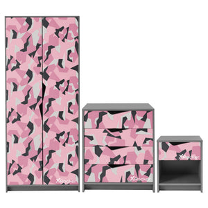 Hideout 3 Piece Bedroom Furniture Set - Pink