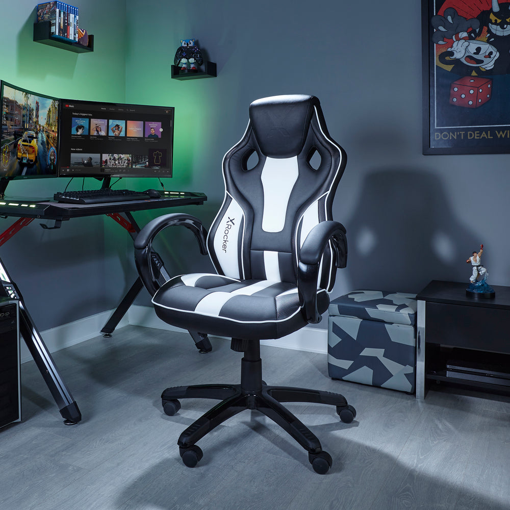 Maverick Ergonomic Office Gaming Chair - Black/White