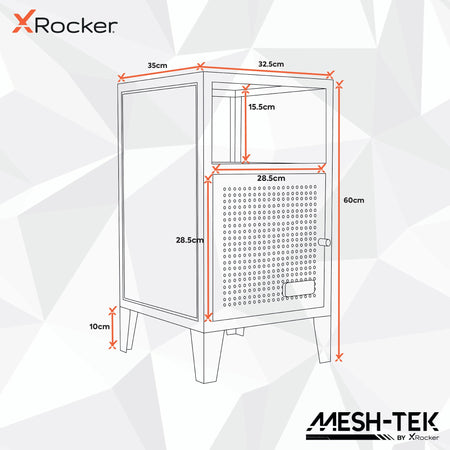 Mesh-Tek Bedside Table Storage Cabinet