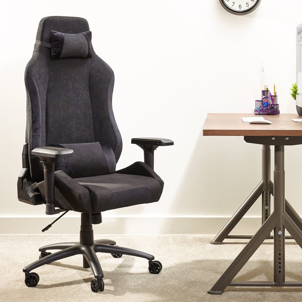 Script Chair Black Black Fabric Office Chair