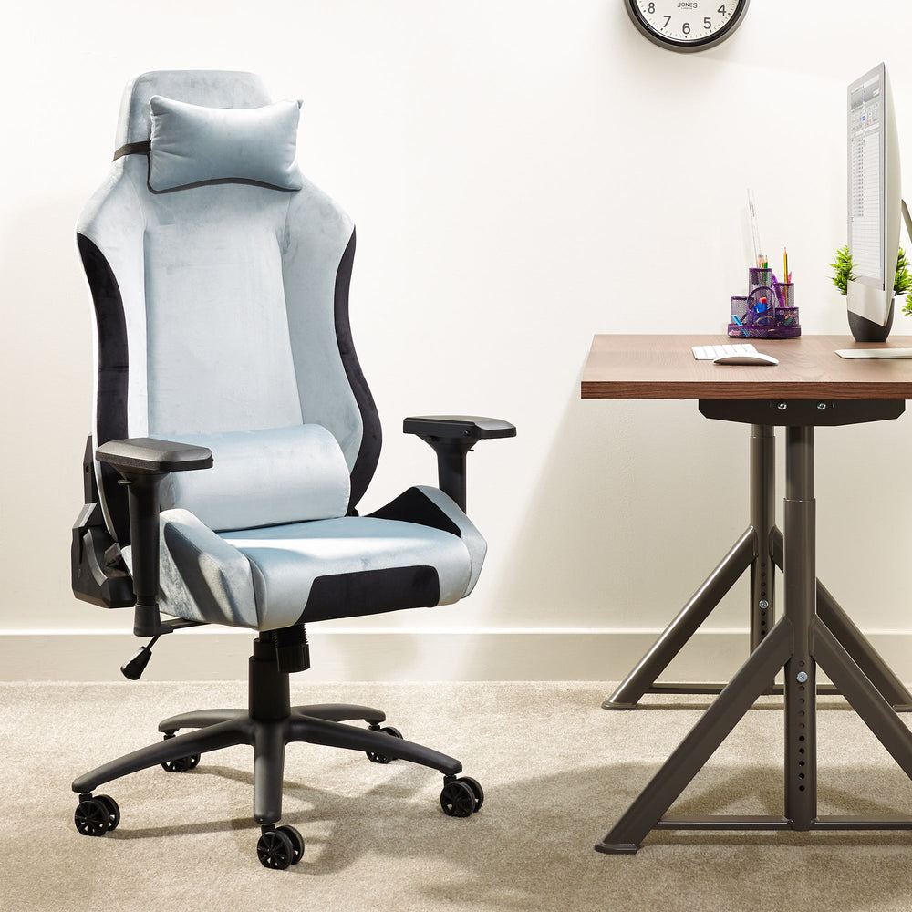 Messina Fabric High Back Office Chair - Silver Grey