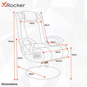 X Rocker Adrenaline 2.1 Wireless Vibration Pedestal Gaming Chair