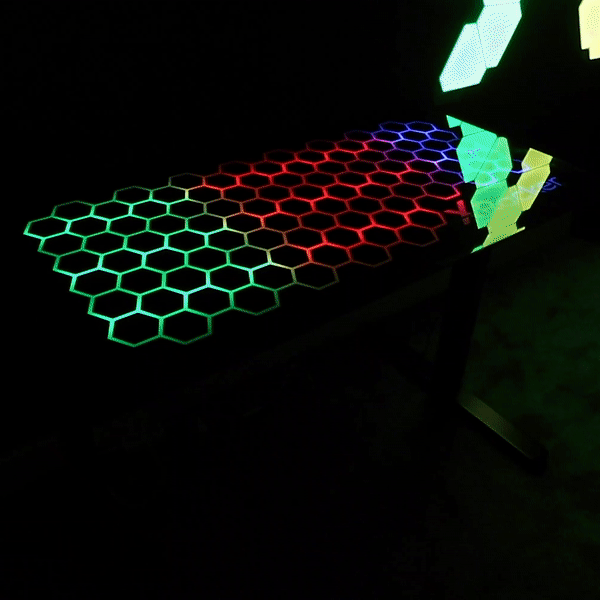 Spectrum RGB Gaming Desk with Glass Top and LED Lights
